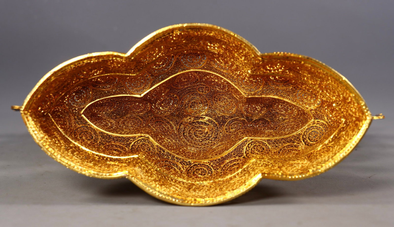 A Exquisite Filigree Gilt Inlaid Hotan Jade Dragon Screen - 9