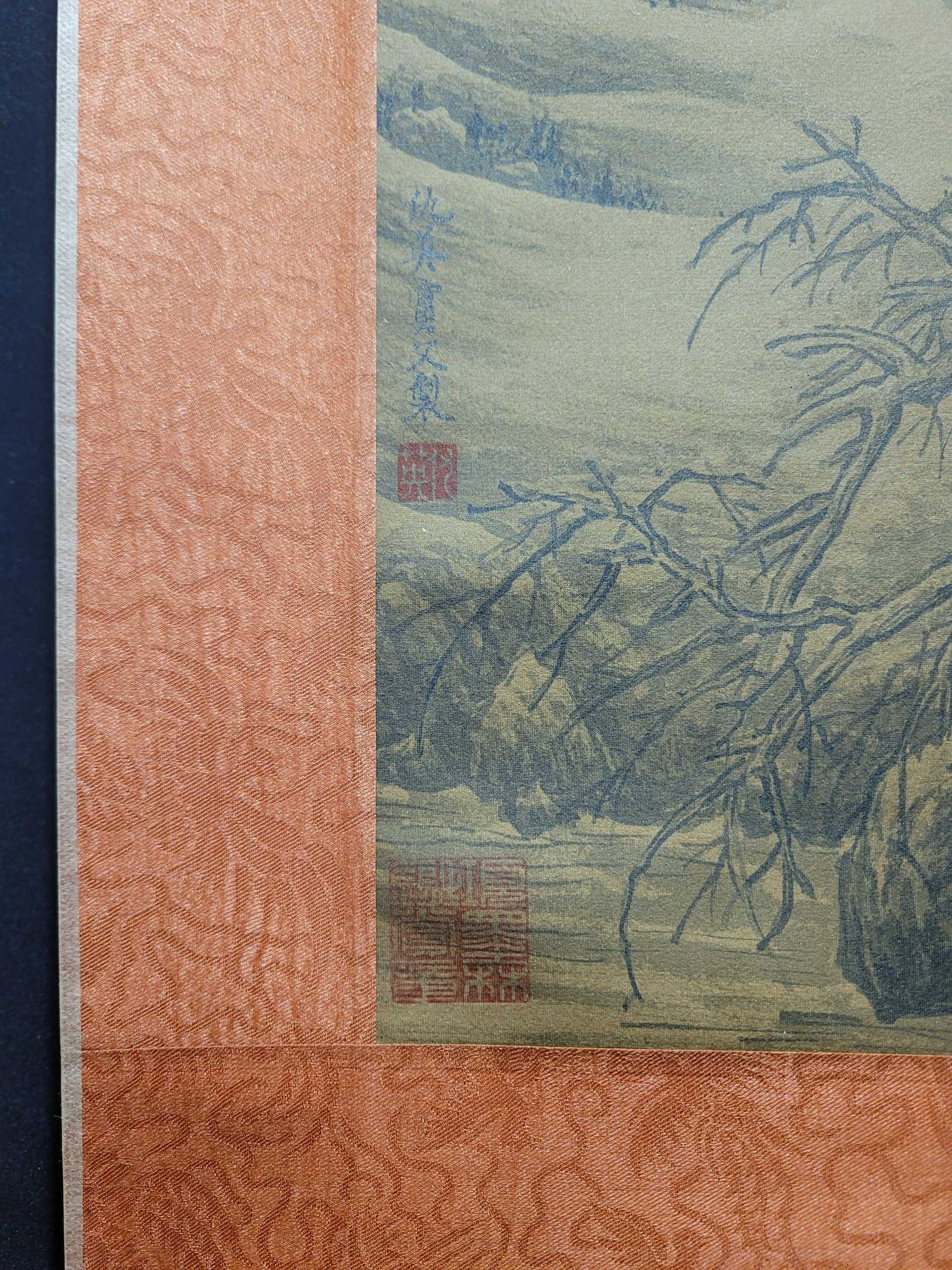 A Chinese Vertical Scroll Ink Painting of Landscape on Silk - 8