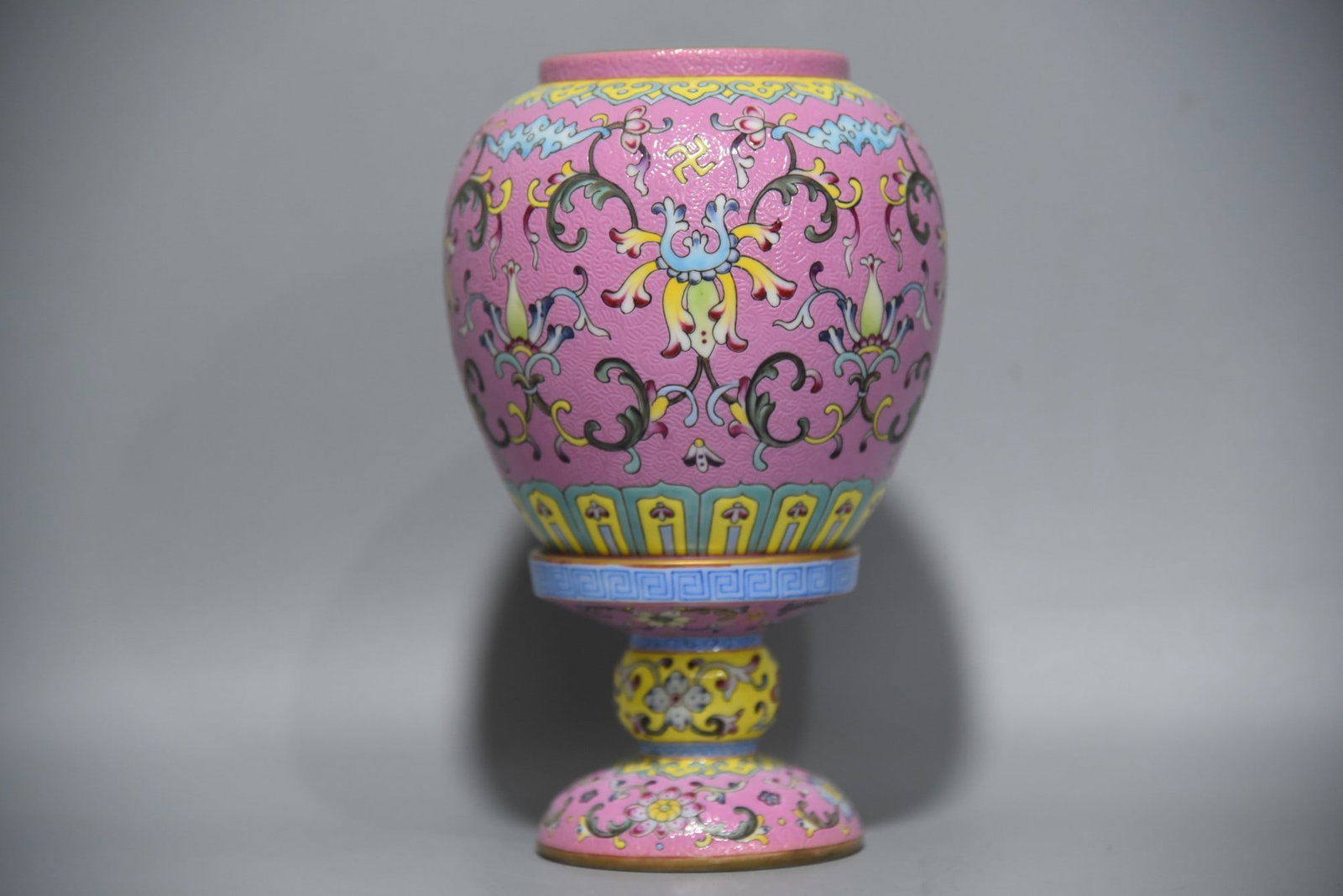 A Exquisite Famille-Rose Rouge-pink ground Lotus Pattern Lamp Shade (1 of 7)
