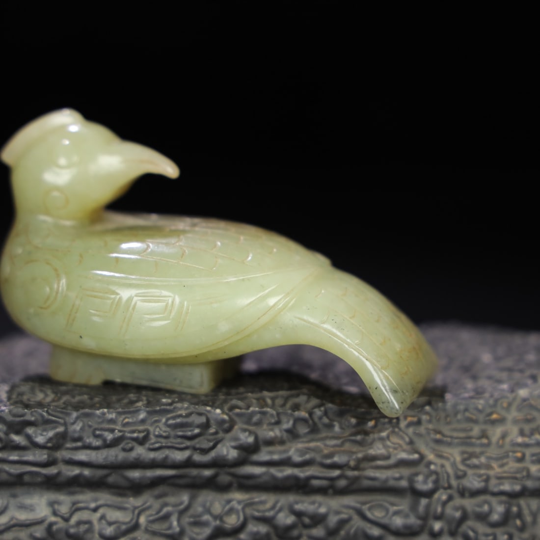 A Exquisite Hotan Jade Bird Ornament - 6