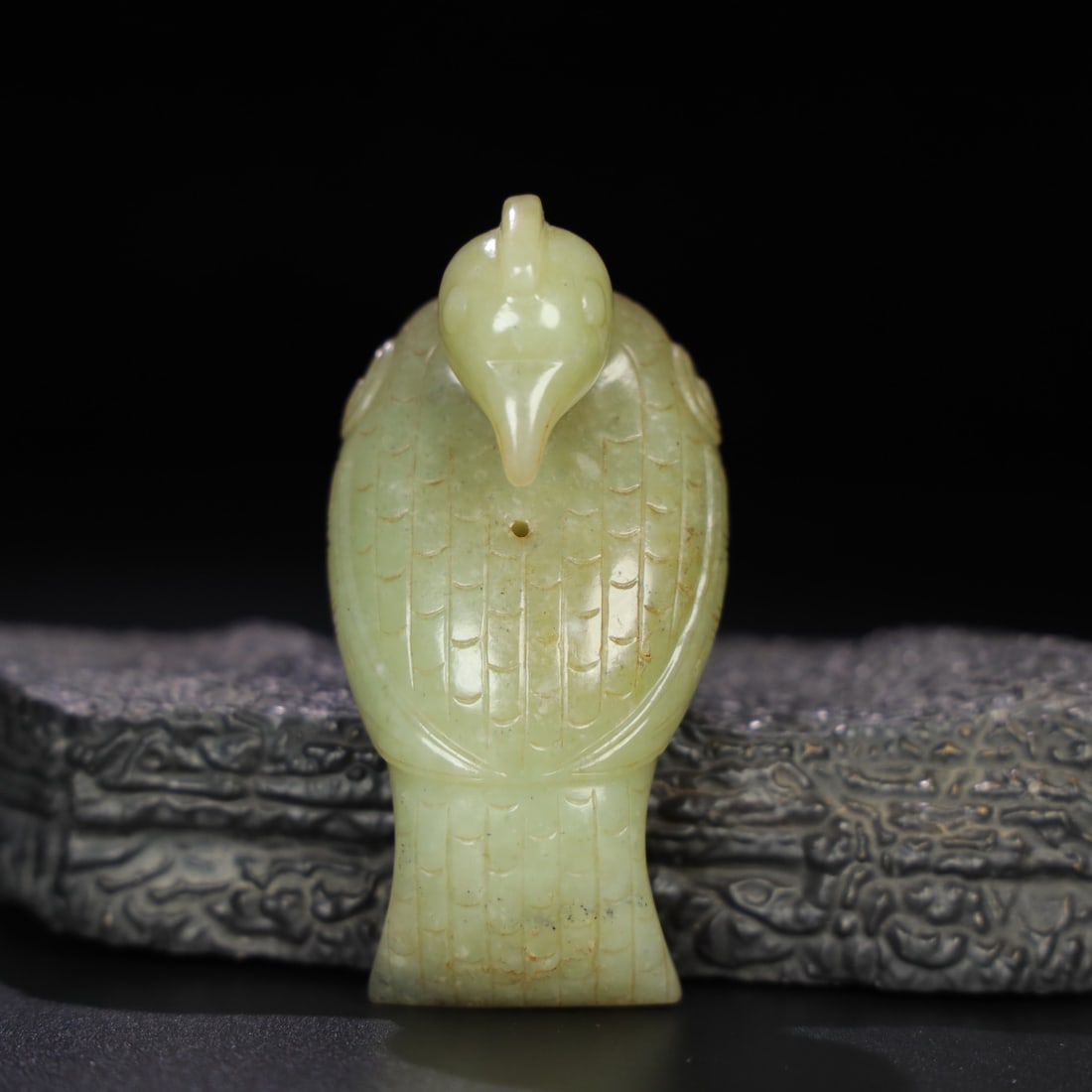 A Exquisite Hotan Jade Bird Ornament - 7