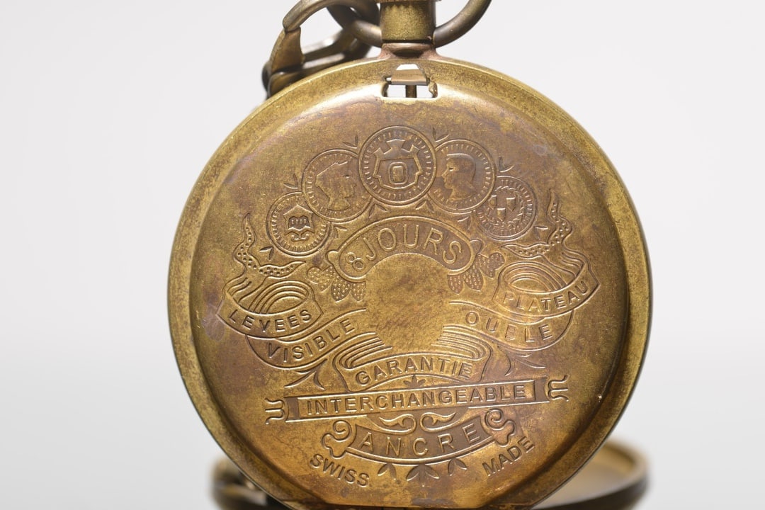 A Exquisite Brass Inlaid Enamel Flower Pattern Pocket Watch - 8