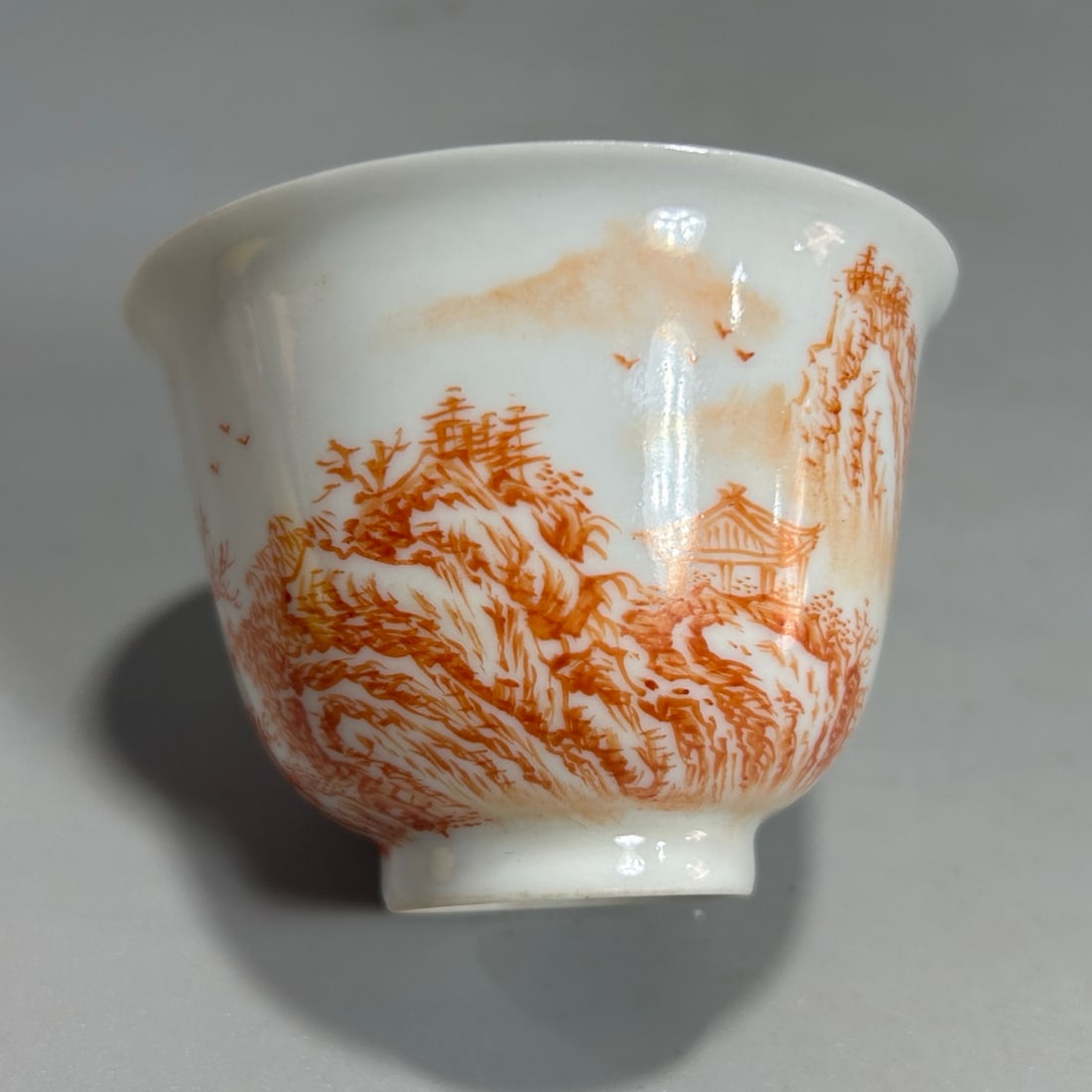 A Exquisite Iron-Red Landscape Pattern Cup - 3