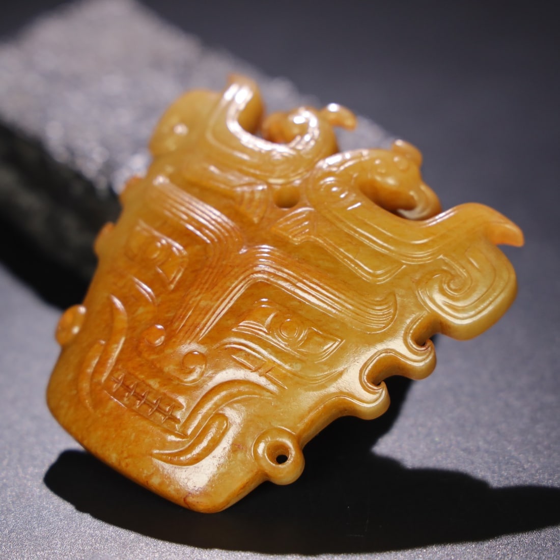 A Exquisite Hotan Jade Beast-Face Pattern Mask - 7