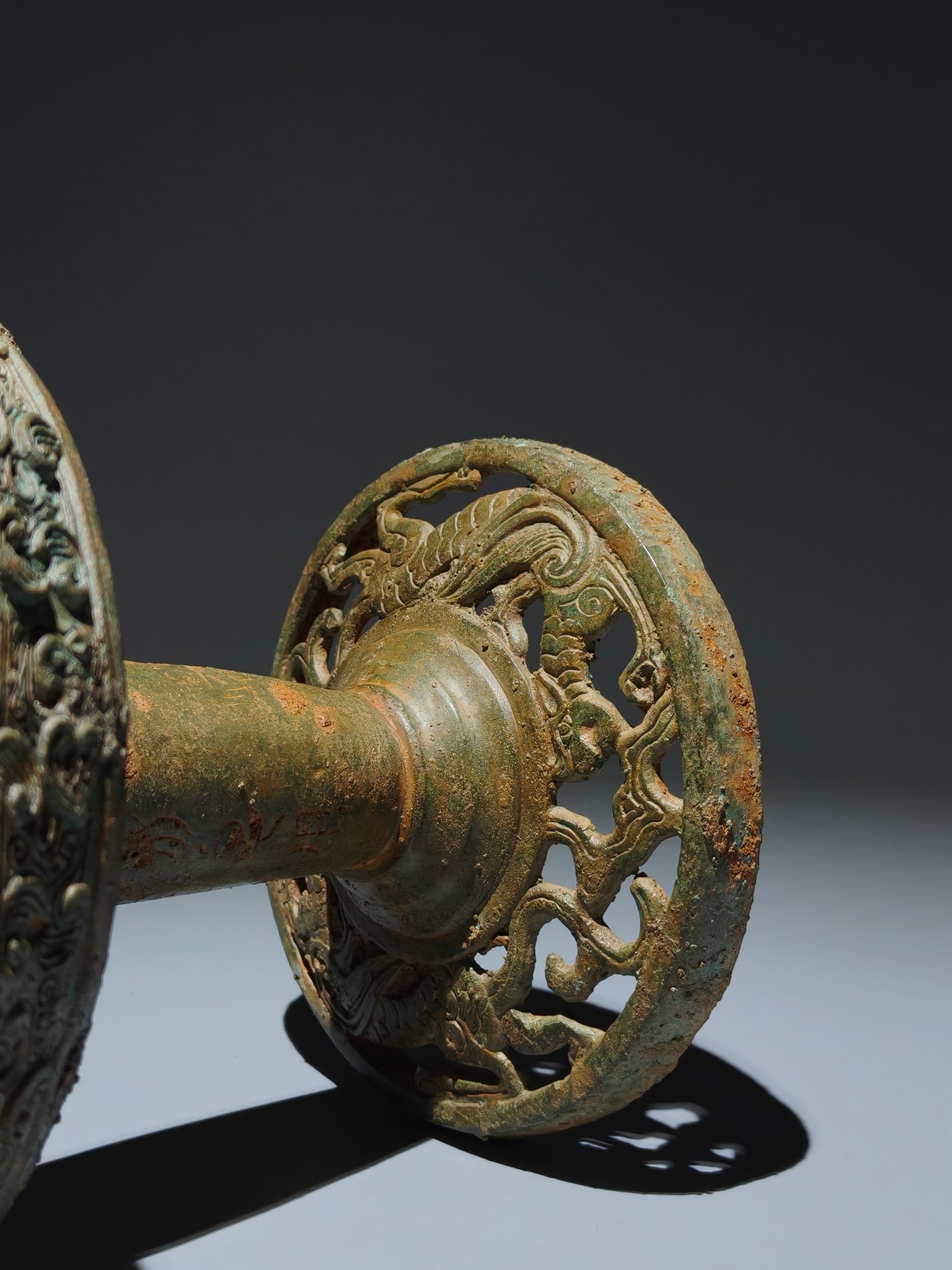 A Exquisite Bronze Bird-handle Candlestick - 7