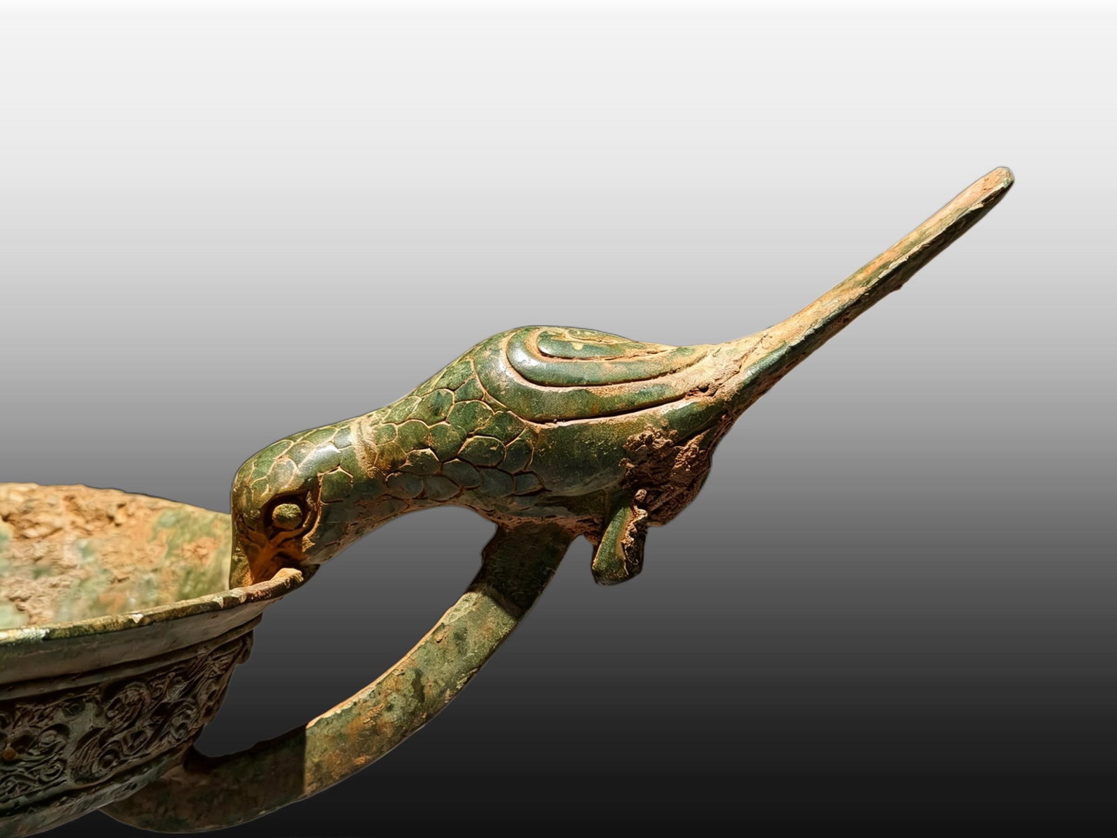 A Exquisite Bronze Bird-handle Candlestick - 2