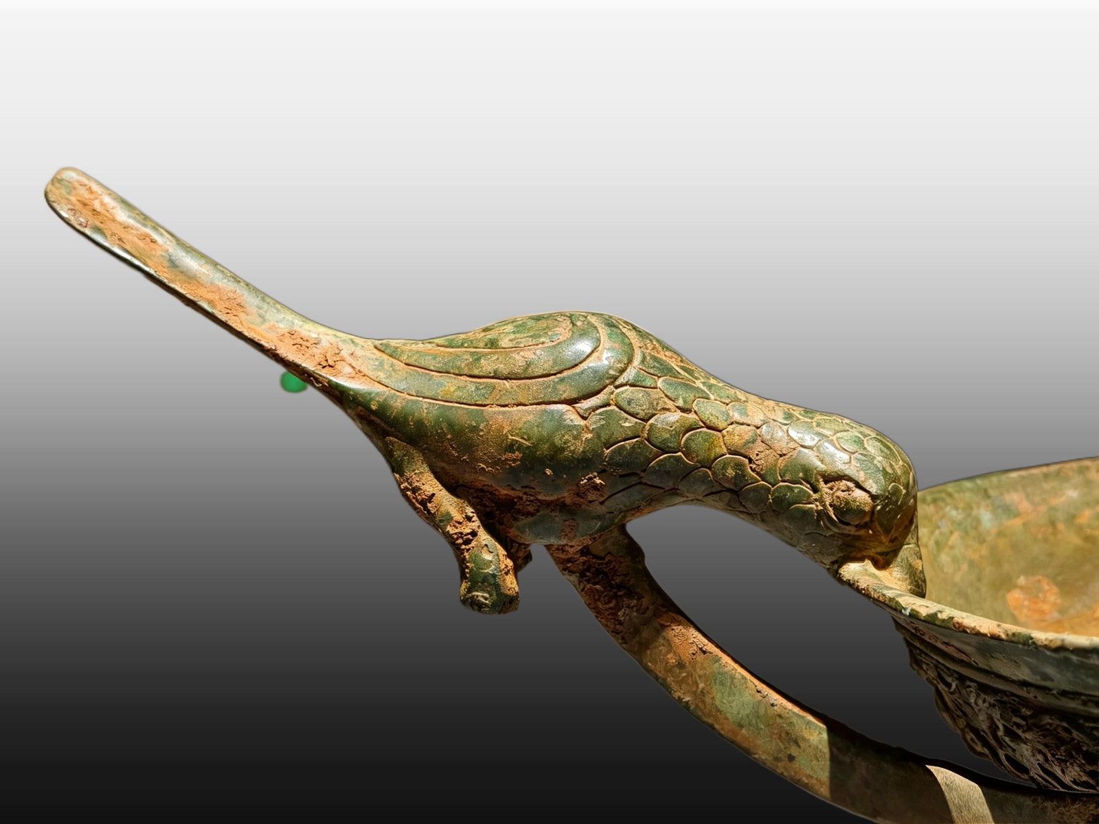 A Exquisite Bronze Bird-handle Candlestick - 4