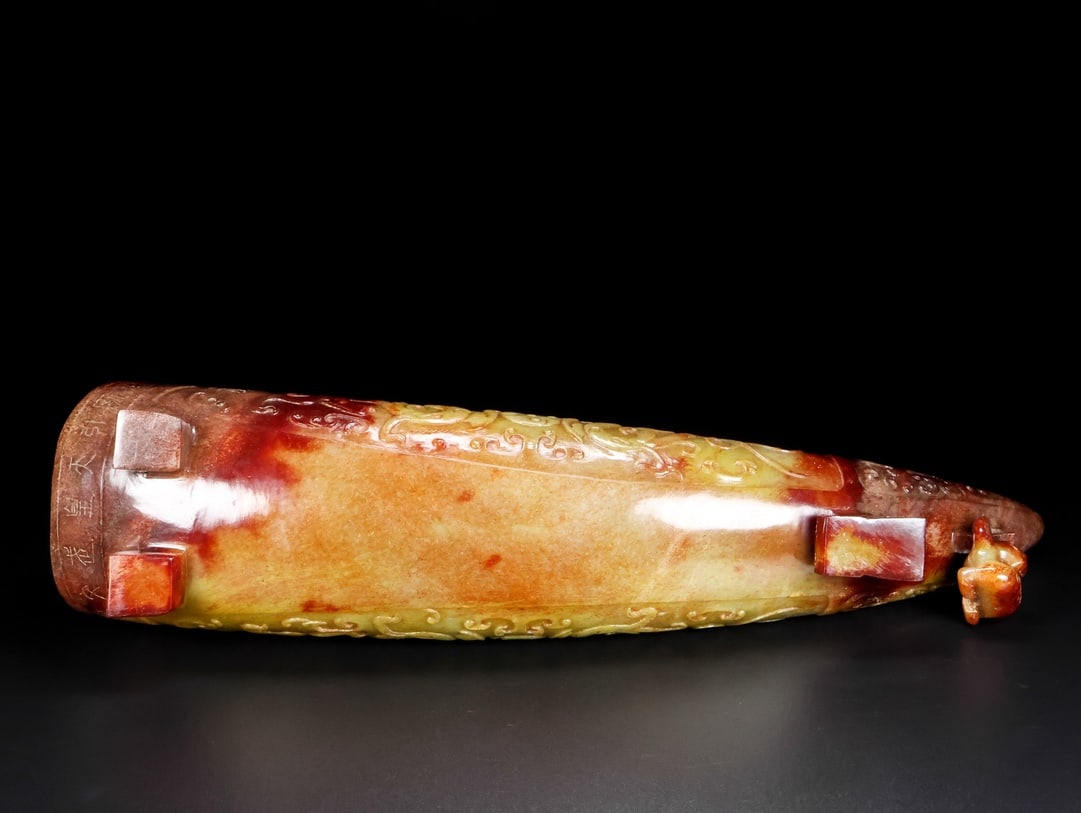A Exquisite Hotan Jade Buffalo Horn Cup - 6