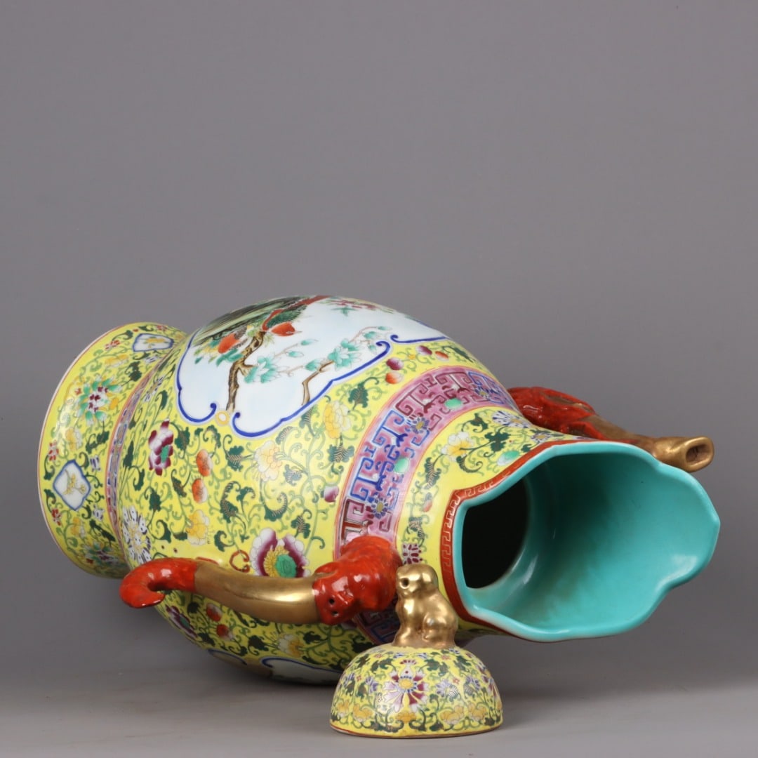 A Exquisite Enamel Gilt Flower and Bird Pattern Ewer - 7