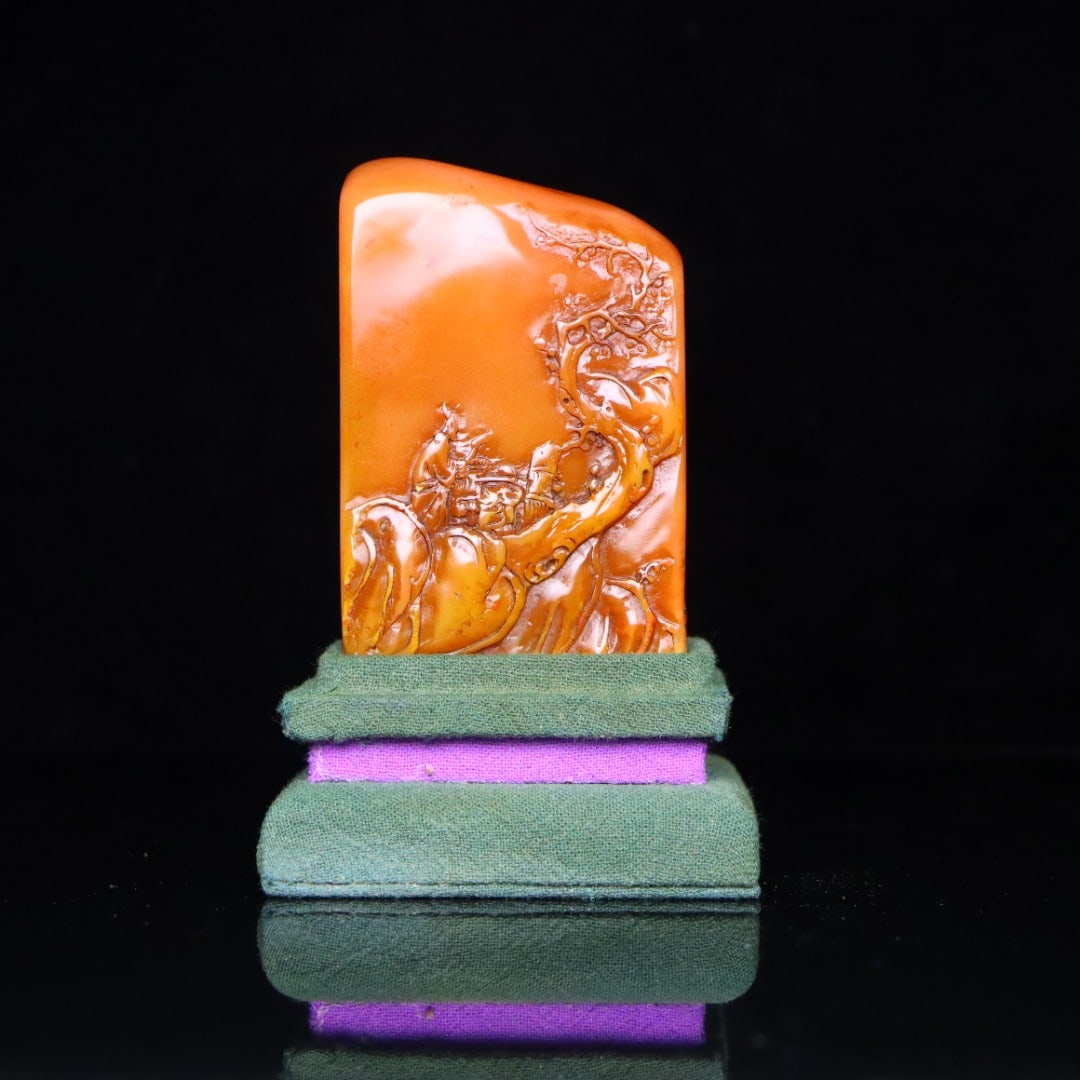 A Exquisite Shoushan Stone Figures Pattern Seal - 3
