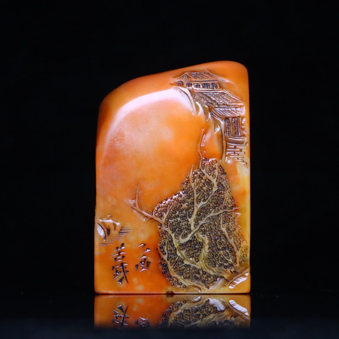 A Exquisite Shoushan Stone Figures Pattern Seal - 5