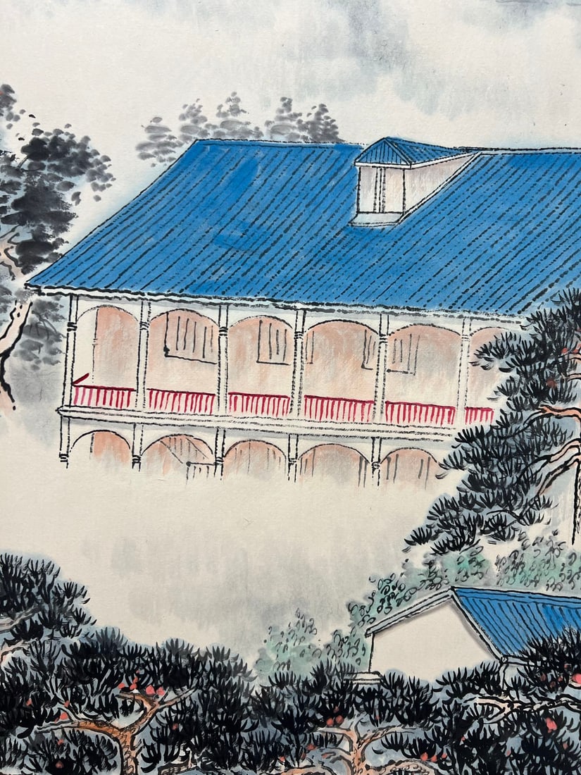 A Chinese Ink Painting of Landscape on Paper - 4