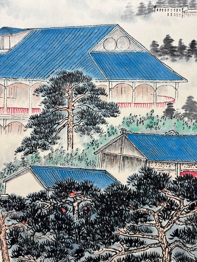 A Chinese Ink Painting of Landscape on Paper - 5