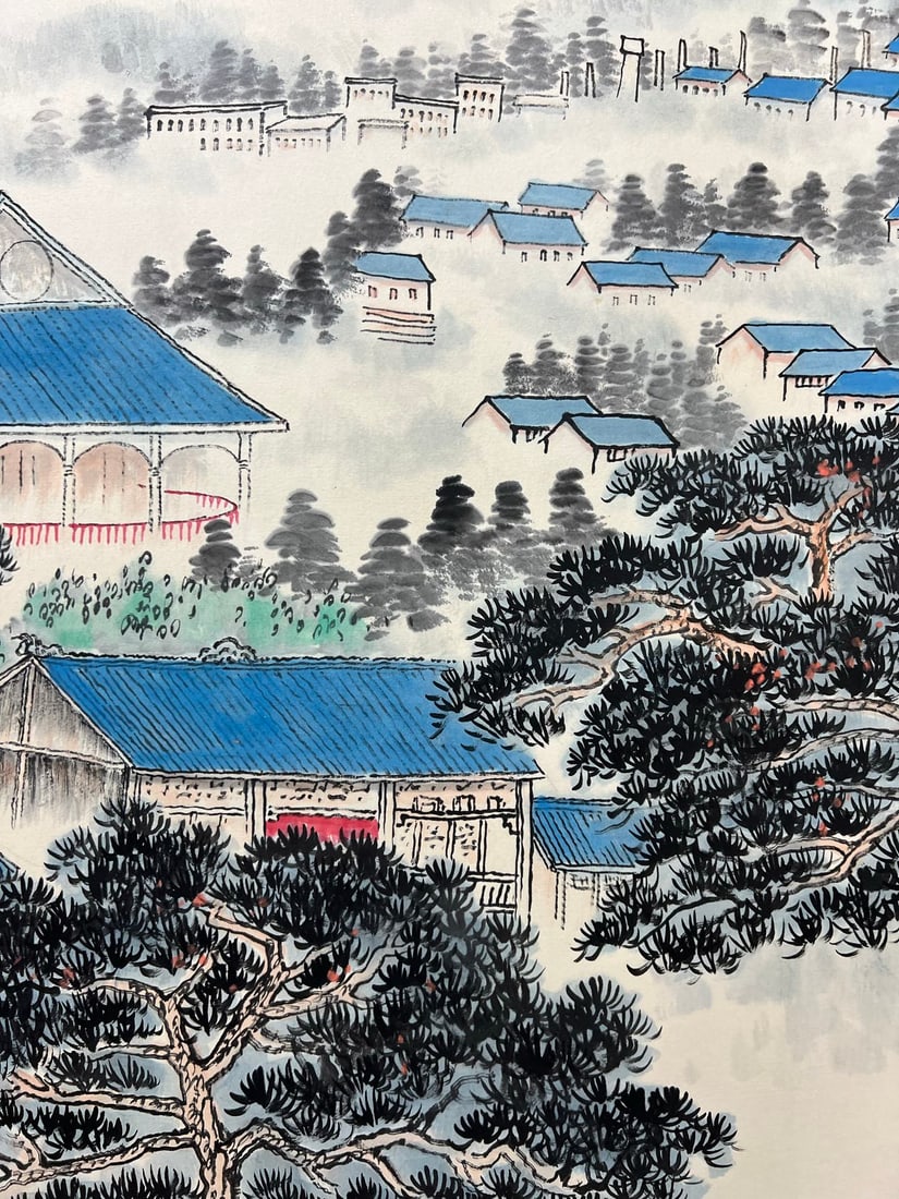 A Chinese Ink Painting of Landscape on Paper - 6