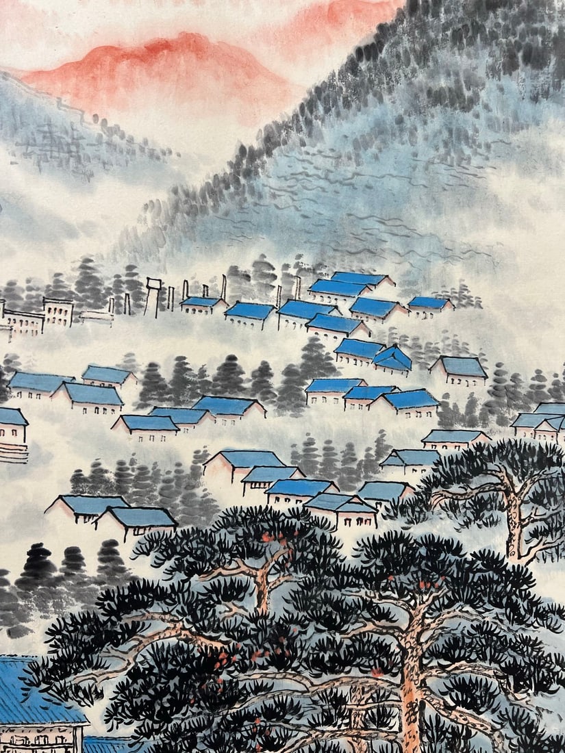 A Chinese Ink Painting of Landscape on Paper - 7