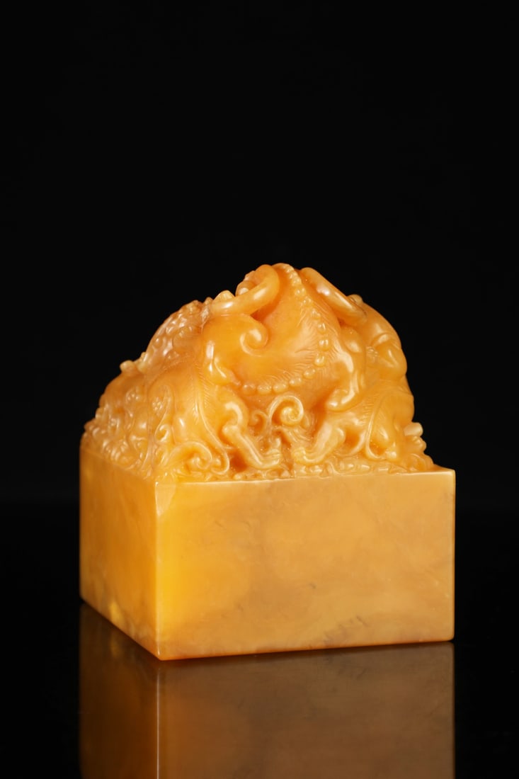 A Exquisite Shoushan Stone Dragon Pattern Seal - 8