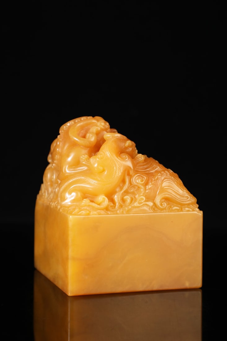 A Exquisite Shoushan Stone Dragon Pattern Seal - 9