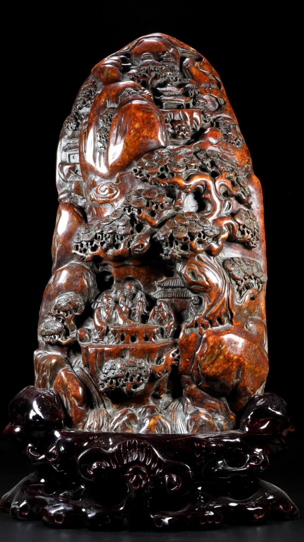 A Exquisite Hotan Jade Carved Figures Ornament: A Exquisite Hotan Jade Carved Figures Ornament,Qing Dynasty, China,Size:18.9inx10.6inx7.1in ,Weight:21000g 和田玉雕刻人物摆件,中国