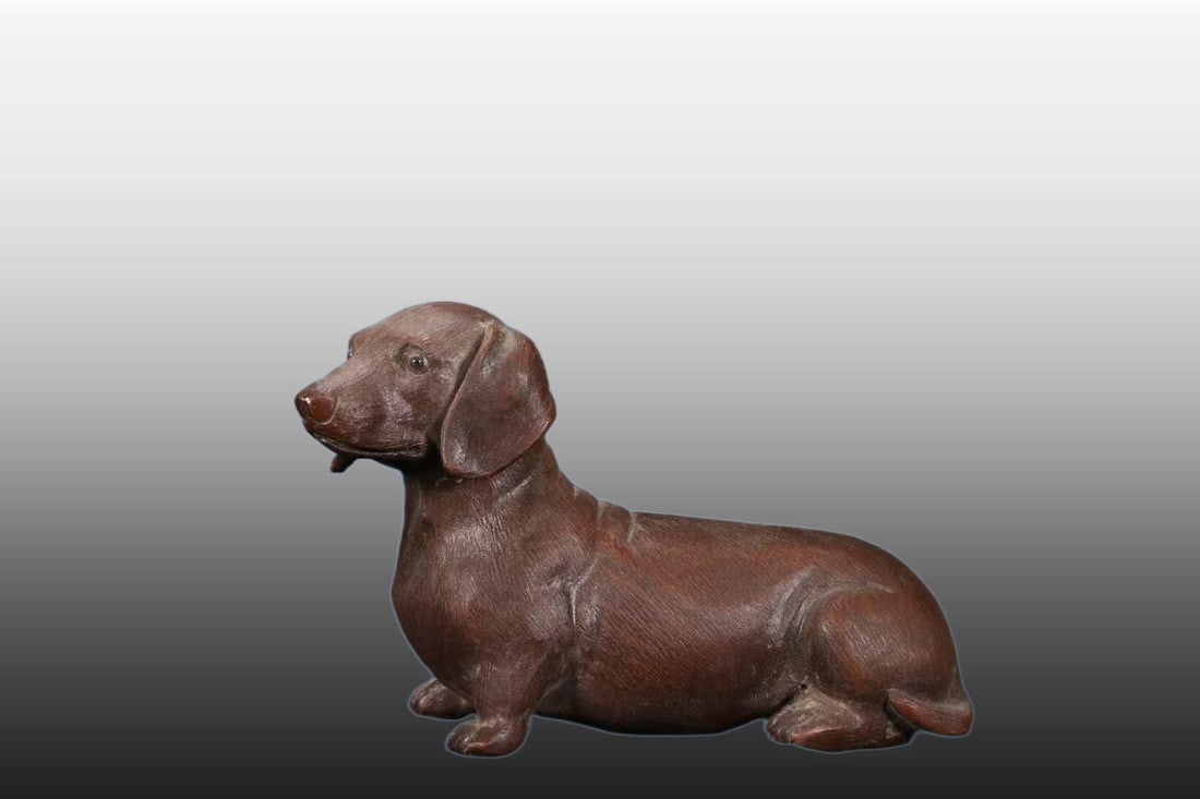 A Exquisite Purple Sands Dog Tea Pet: A Exquisite Purple Sands Dog Tea Pet,Qing Dynasty, China,Size:3.1inx1.4inx2.6in 紫砂狗茶宠,中国清代