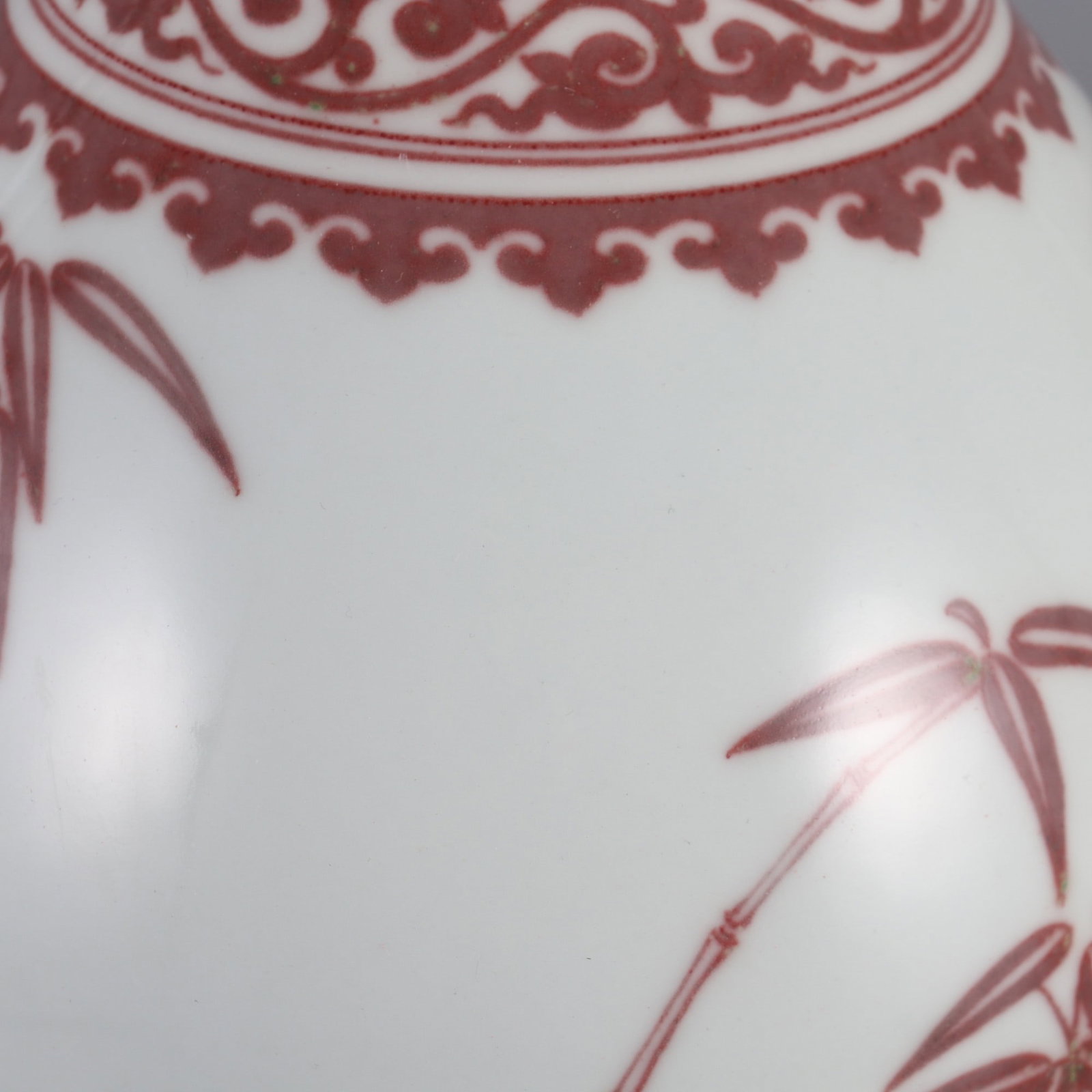 A Exquisite Underglaze-Red Bamboo Pattern Vase - 6
