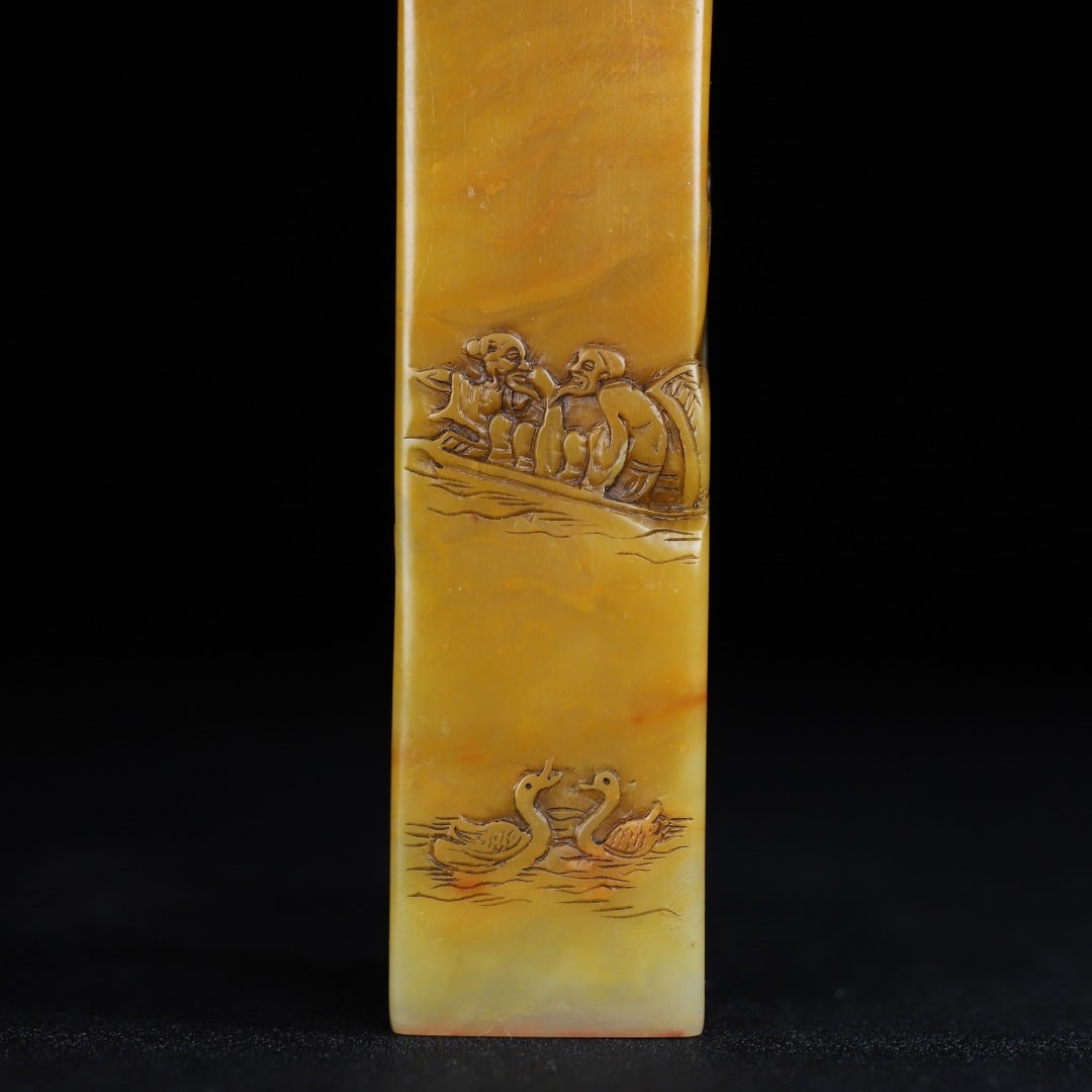 A Exquisite Shoushan Stone Figures Pattern Seal - 3