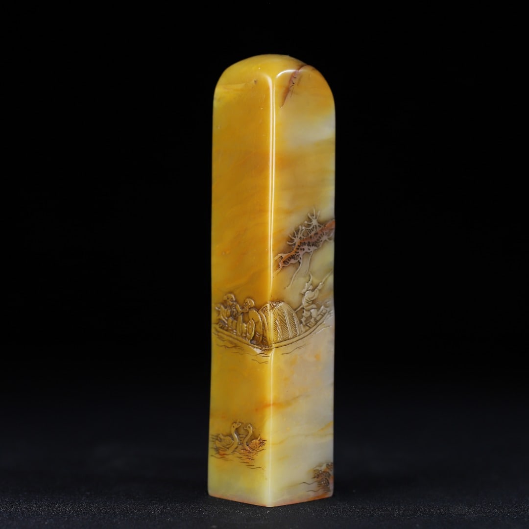 A Exquisite Shoushan Stone Figures Pattern Seal - 4