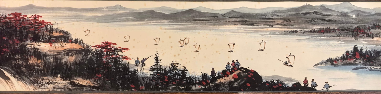 A Chinese Hand Scroll Ink Painting of Landscape on Paper - 3