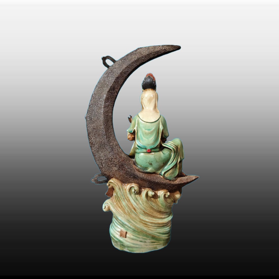 A Exquisite Shiwan Porcelain Statue of Avalokitesvara Ornament - 5