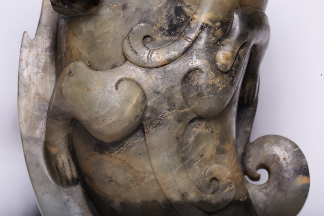 A Exquisite Gaogu Jade Dragon Pattern Goblet - 3