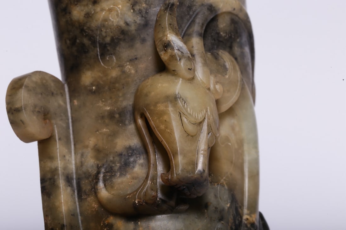 A Exquisite Gaogu Jade Dragon Pattern Goblet - 6