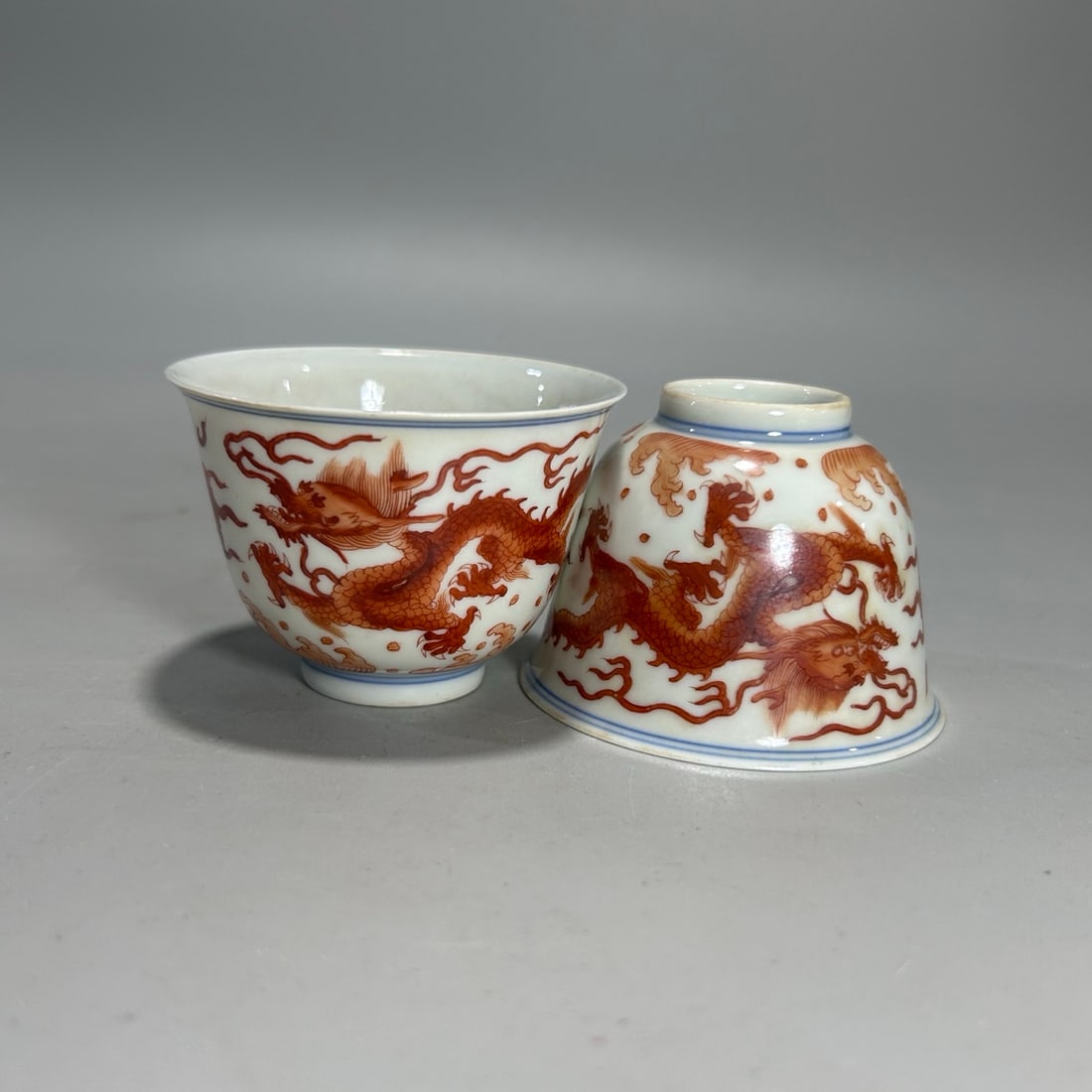 A pair of Exquisite Red Color Dragon Pattern Cup (1 of 7)