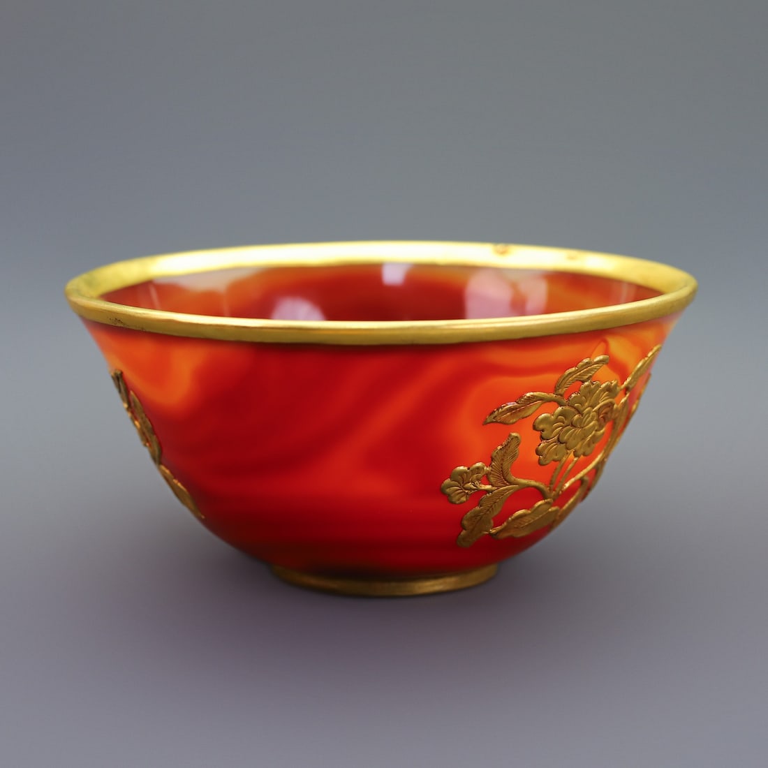 A Set of Exquisite Agate Cover with Gold Flower Pattern Tableware - 6