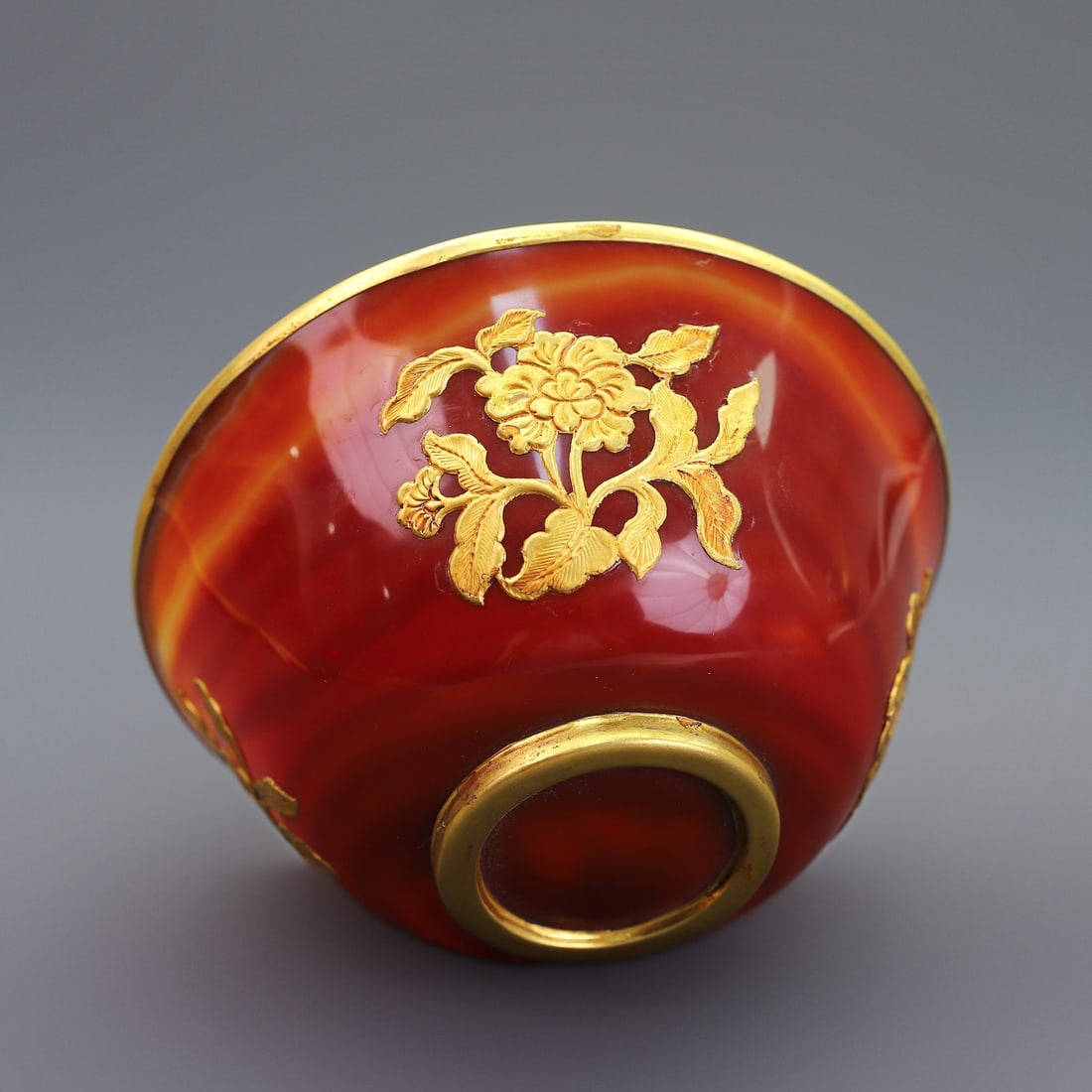 A Set of Exquisite Agate Cover with Gold Flower Pattern Tableware - 8