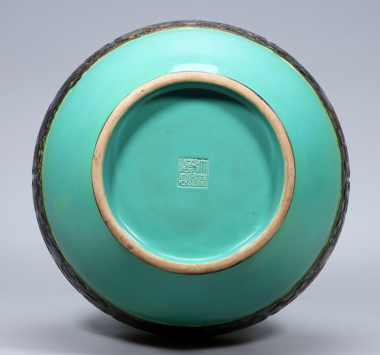 A Exquisite Turquoise-Glazed Bronze Color Vase - 9