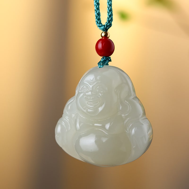 A Exquisite Hotan Jade Buddha Pendant: A Exquisite Hotan Jade Buddha Pendant,Size:1.3inx1.3inx0.5in 和田玉佛吊坠