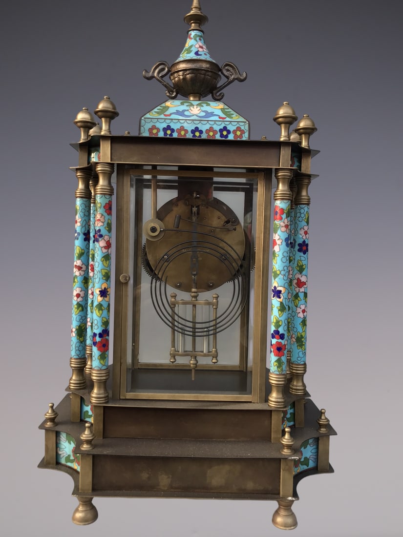 An Exquisite Bronze Lotus Pattern Clock - 4
