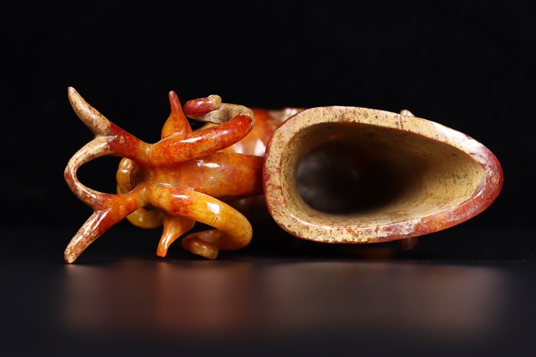 A Exquisite Hotan Jade Phoenix Pattern Cup - 8