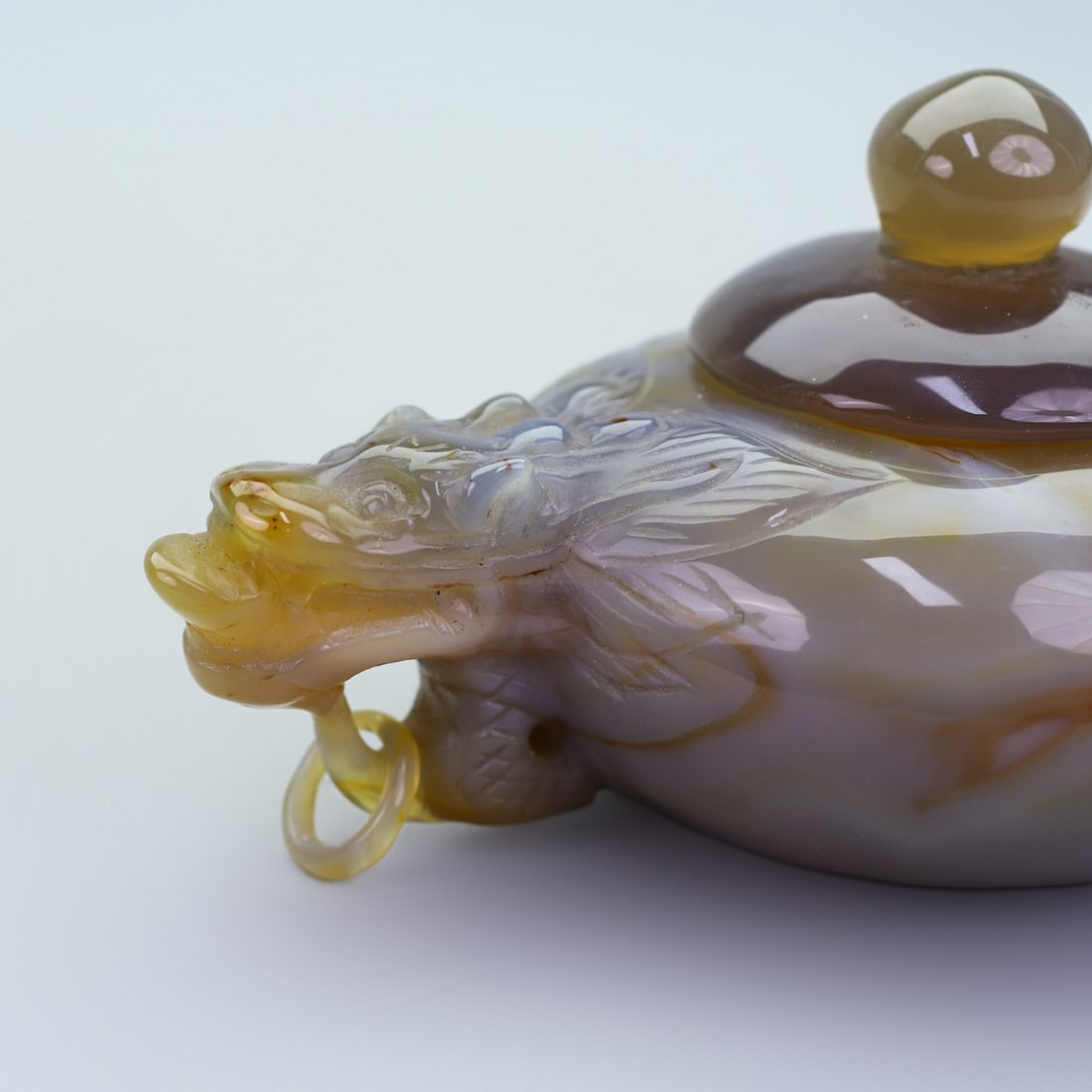 A Exquisite Agate Dragon Head Bottle - 4