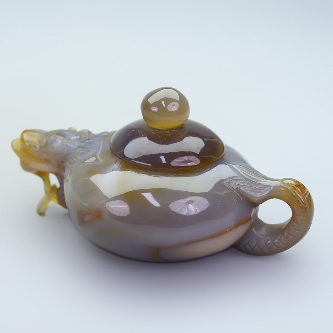 A Exquisite Agate Dragon Head Bottle - 6