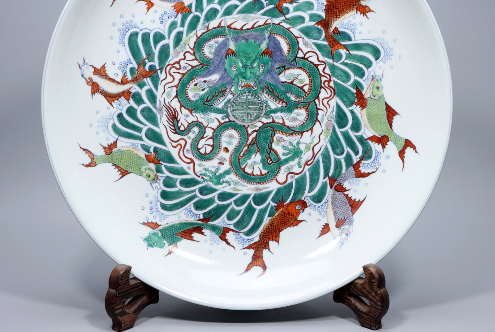 A Exquisite Doucai Dragon Pattern Plate - 2