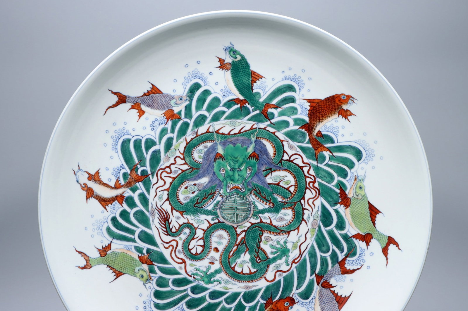 A Exquisite Doucai Dragon Pattern Plate - 3