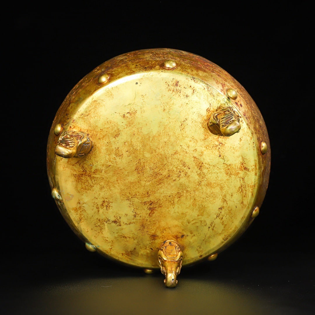 A Exquisite Gilt Bronze Auspicious Beast Drum - 10