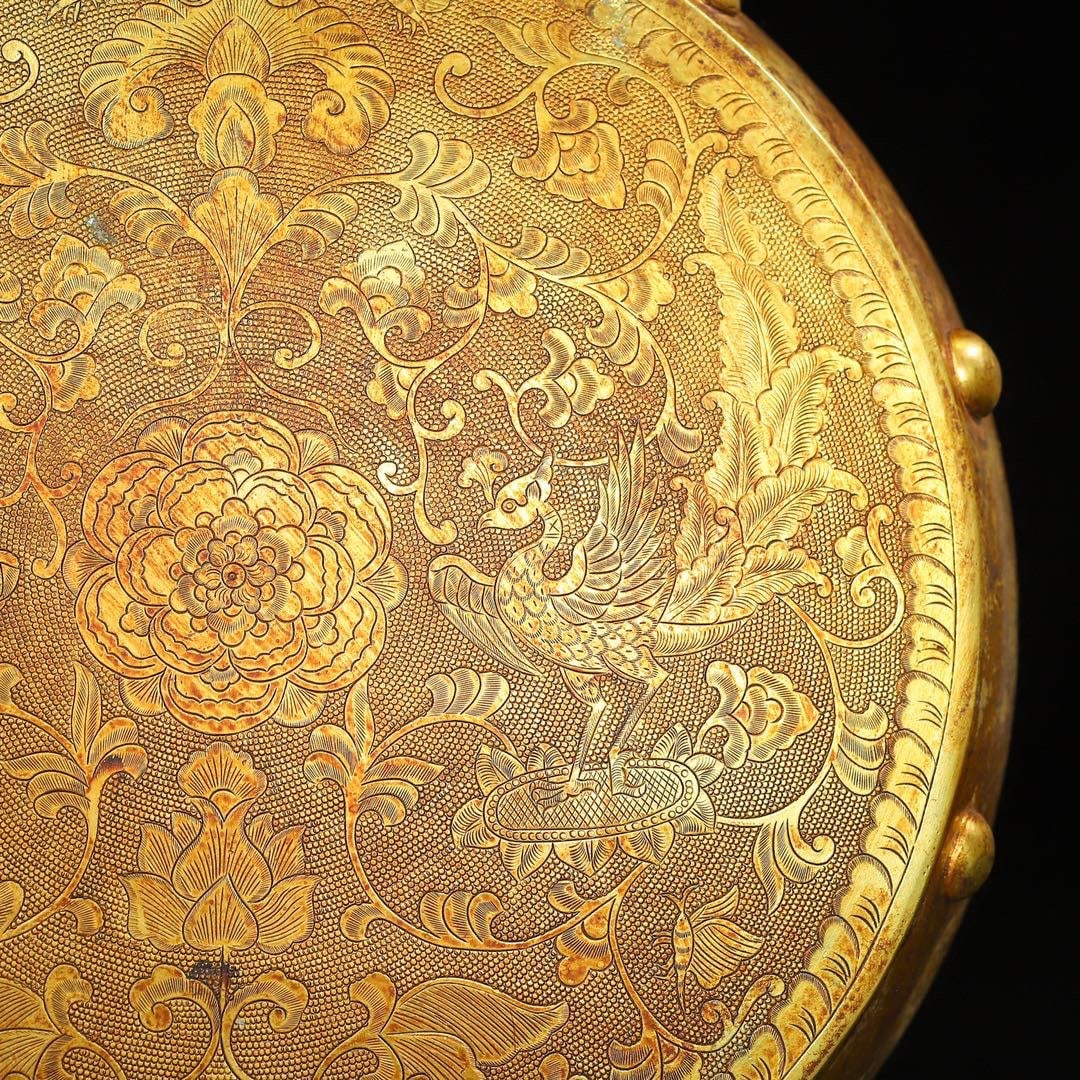 A Exquisite Gilt Bronze Auspicious Beast Drum - 9