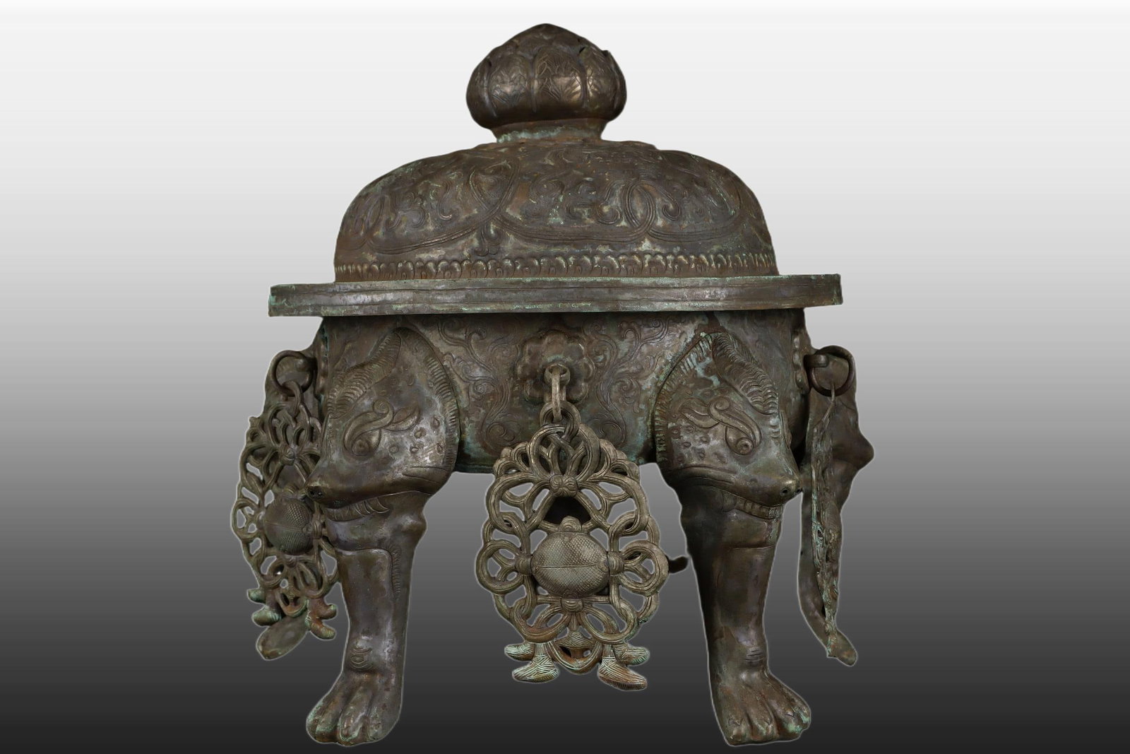 A Exquisite Black Silver Five-legs Censer - 2
