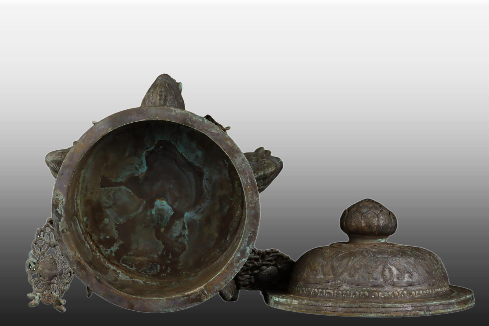 A Exquisite Black Silver Five-legs Censer - 7