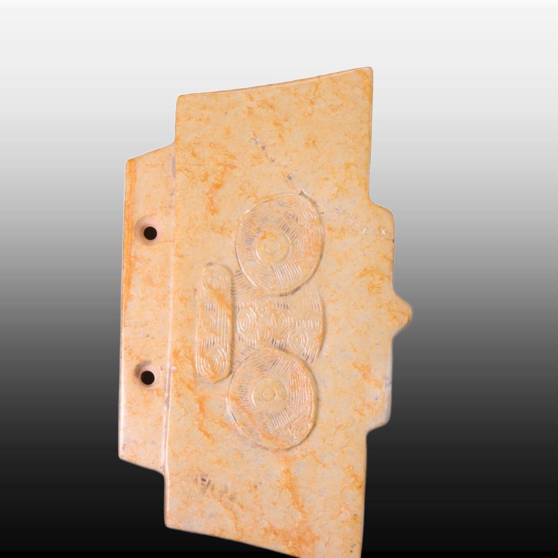 A Exquisite Gaogu Jade Beast-Face Pattern Ornament - 5