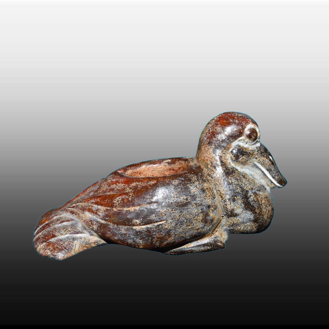 A Exquisite River Polished Jade Bird: A Exquisite River Polished Jade Bird,Ancient Time, China,Size:5.3inx2.8in,Weight:540g 河磨玉鸟,远古时期