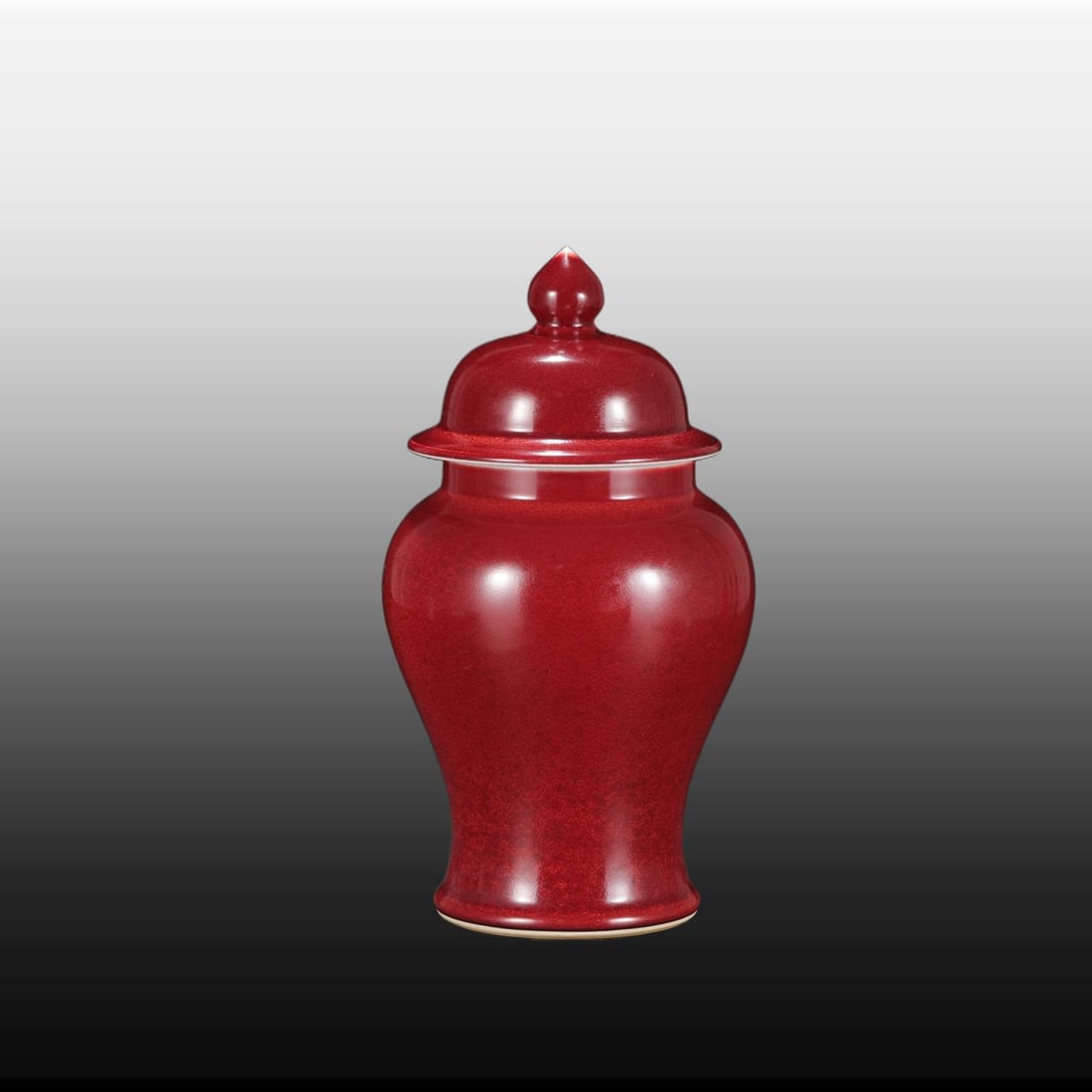 A Exquisite Ruby Red-Glazed Jar - 2