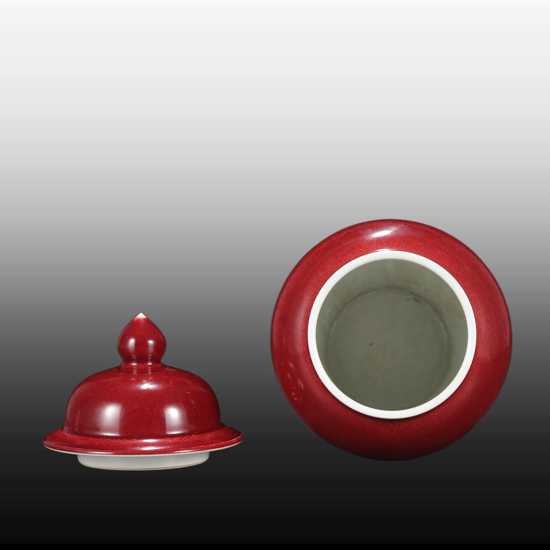 A Exquisite Ruby Red-Glazed Jar - 5