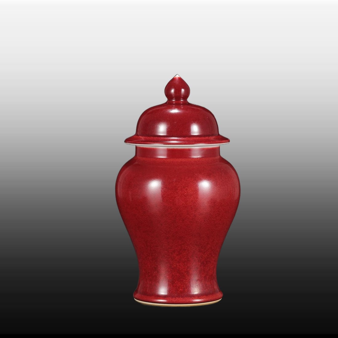 A Exquisite Ruby Red-Glazed Jar - 7